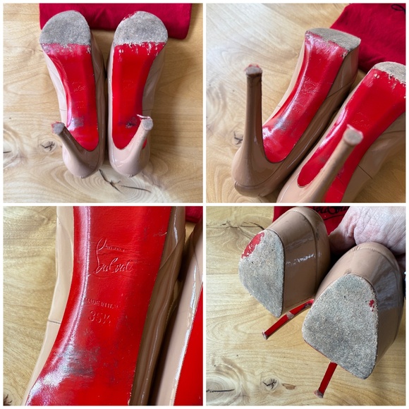 CHRISTIAN LOUBOUTIN BIANCA 120 PATENT LEATHER PUMP NUDE ICONIC HIGH HEEL 35.5 5 - Picture 13 of 13